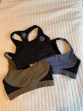 Women's Racerback Sports Bra Pack - Black, Olive, Slate Blue